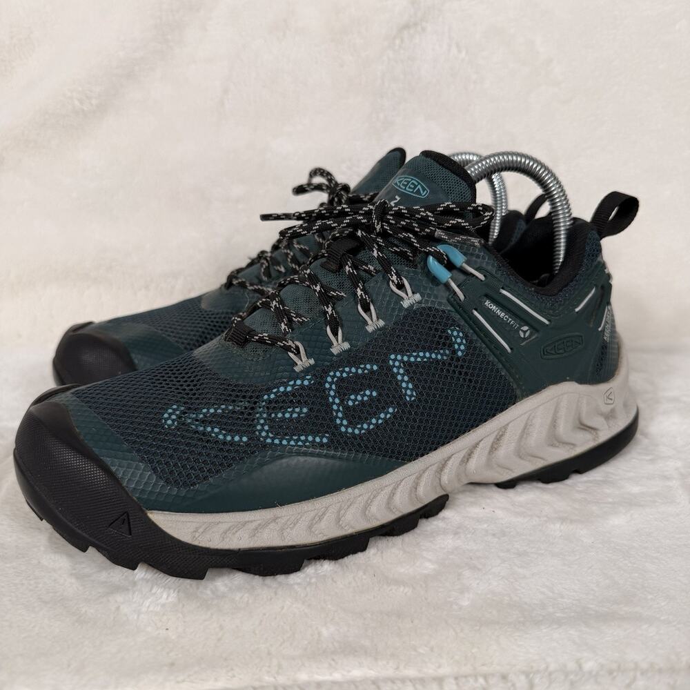 KEEN Nxis Women’s 8.5 Hiking Shoes Teal KonnectFit Trail Outdoor Sneakers